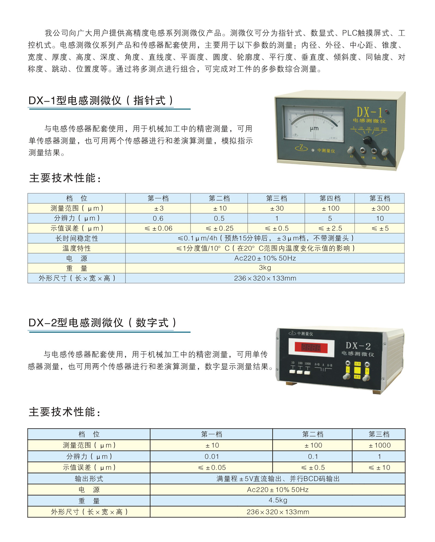 DX系列電感測(cè)微儀
